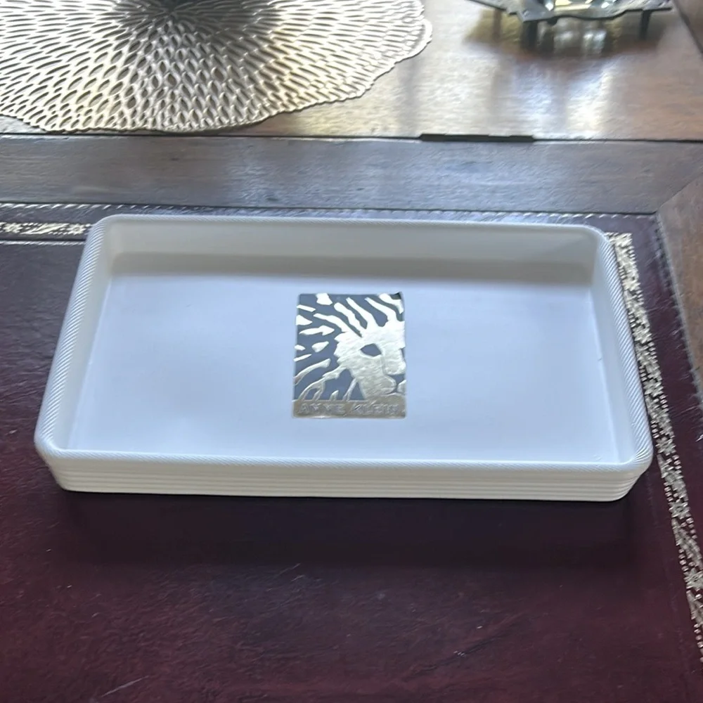Anne Klein Home Modern White Rectangular Tray NEW